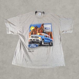 Vintage Ford Shirt Mens XXL Gray Y2K 90s Built Tough Truck Short Sleeve Casual